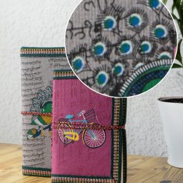 Handmade Fabric-Covered Diary Set – Pack of 4